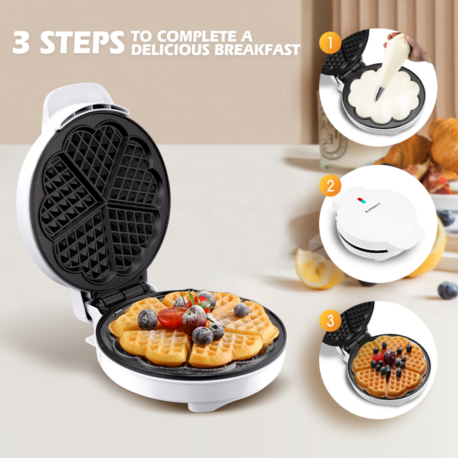 Breakfast Waffle Molds Egg Cak - Mini Pancake Griddle recension och pris