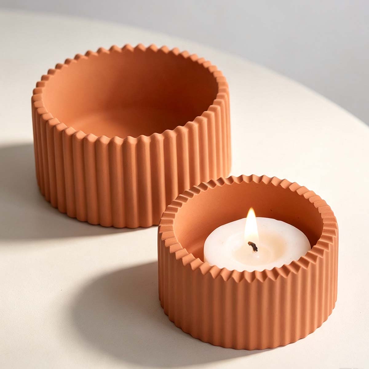 Round Striped Candle Jar Silic - Potsticker Mold recension och pris